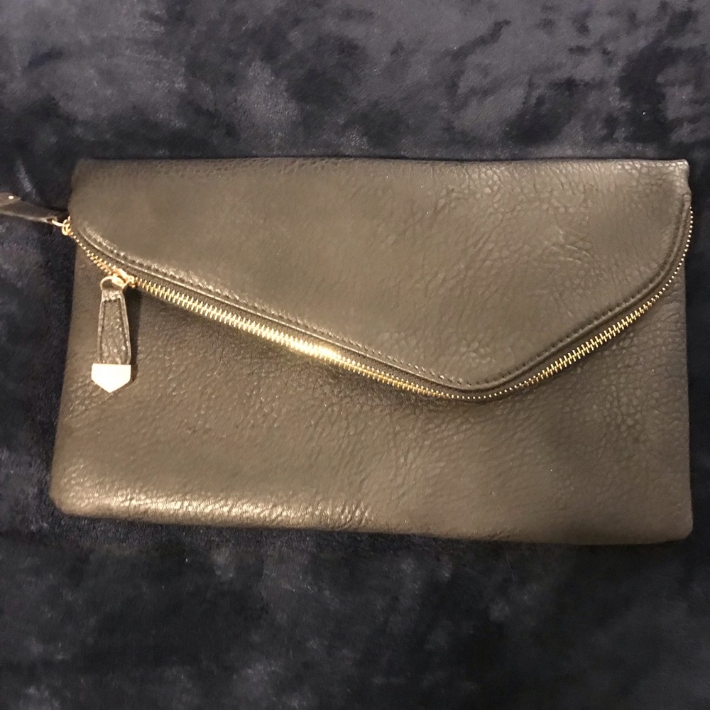 VICI Black faux leather envelope clutch purse